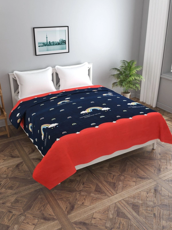 MORADO Glace Cotton Double Bed Quilt Cover / Duvet Cover / Rajai Cover / Blanket Cover with Zipper (90x100 Inches) - Multicolor