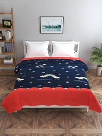 MORADO Glace Cotton Double Bed Quilt Cover / Duvet Cover / Rajai Cover / Blanket Cover with Zipper (90x100 Inches) - Multicolor