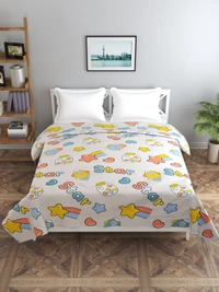 MORADO Glace Cotton Double Bed Quilt Cover / Duvet Cover / Rajai Cover / Blanket Cover with Zipper (90x100 Inches) - Offwhite