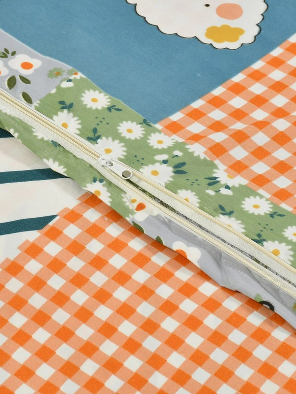 MORADO Glace Cotton Double Bed Quilt Cover / Duvet Cover / Rajai Cover / Blanket Cover with Zipper (90x100 Inches) - Multicolor