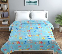 MORADO Glace Cotton Double Bed Quilt Cover / Duvet Cover / Rajai Cover / Blanket Cover with Zipper (90x100 Inches) - Blue