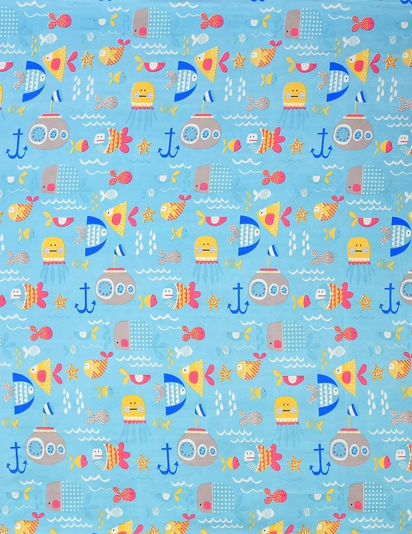 MORADO Glace Cotton Double Bed Quilt Cover / Duvet Cover / Rajai Cover / Blanket Cover with Zipper (90x100 Inches) - Blue