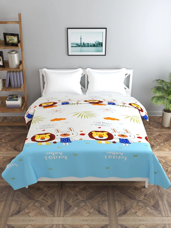 MORADO Glace Cotton Double Bed Quilt Cover / Duvet Cover / Rajai Cover / Blanket Cover with Zipper (90x100 Inches) - Multicolor