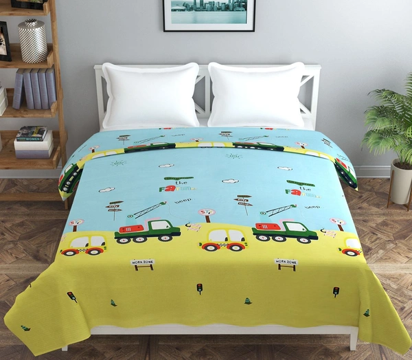 MORADO Glace Cotton Double Bed Quilt Cover / Duvet Cover / Rajai Cover / Blanket Cover with Zipper (90x100 Inches) - Yellow