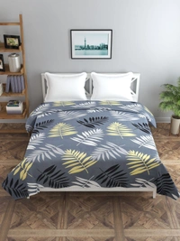 MORADO Glace Cotton Double Bed Quilt Cover / Duvet Cover / Rajai Cover / Blanket Cover with Zipper (90x100 Inches) - Grey