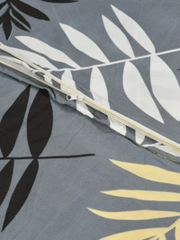 MORADO Glace Cotton Double Bed Quilt Cover / Duvet Cover / Rajai Cover / Blanket Cover with Zipper (90x100 Inches) - Grey