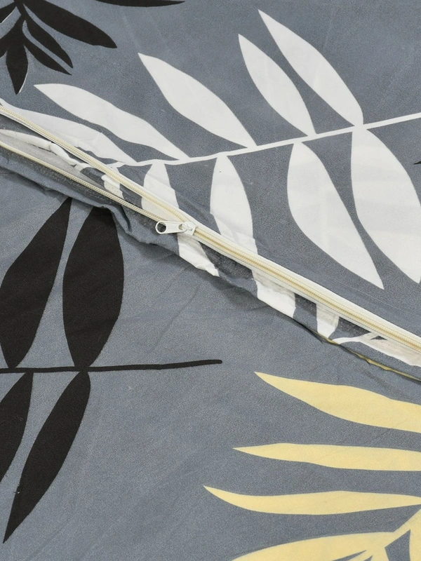 MORADO Glace Cotton Double Bed Quilt Cover / Duvet Cover / Rajai Cover / Blanket Cover with Zipper (90x100 Inches) - Grey