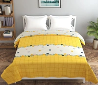 MORADO Glace cotton Double Bed Quilt Cover / Duvet Cover / Rajai Cover / Blanket Cover with Zipper (90x100 Inches) - Yellow