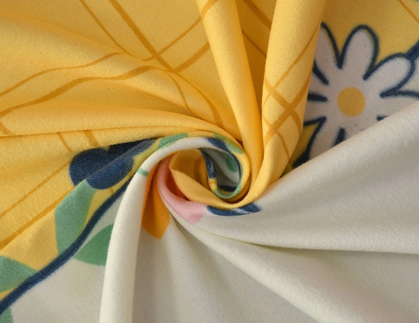 MORADO Premium Glace Cotton Double Bedsheet with 2 King Size Pillow Covers (90x100 Inches) - Yellow