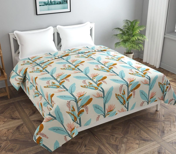 MORADO Glace cotton Double Bed Quilt Cover / Duvet Cover / Rajai Cover / Blanket Cover with Zipper (90x100 Inches) - Green