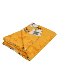 MORADO Glace cotton Double Bed Quilt Cover / Duvet Cover / Rajai Cover / Blanket Cover with Zipper (90x100 Inches) - Mustard