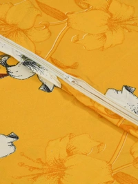 MORADO Glace cotton Double Bed Quilt Cover / Duvet Cover / Rajai Cover / Blanket Cover with Zipper (90x100 Inches) - Mustard