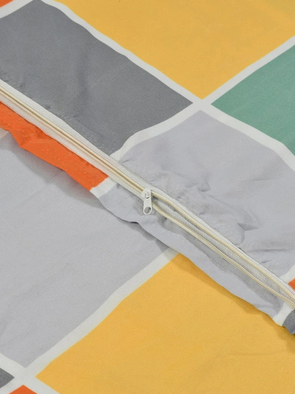 MORADO Glace Cotton Single Bed Size Quilt Cover / Duvet Cover / Rajai Cover / Blanket Cover with Zipper (60x90 Inches) - Multicolor