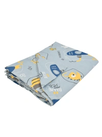 MORADO Glace Cotton Double Bed Quilt Cover / Duvet Cover / Rajai Cover / Blanket Cover with Zipper (90x100 Inches) - Blue