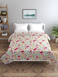 MORADO Glace Cotton Double Bed Quilt Cover / Duvet Cover / Rajai Cover / Blanket Cover with Zipper (90x100 Inches) - Pink