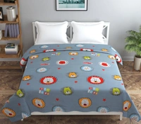 MORADO Glace Cotton Double Bed Quilt Cover / Duvet Cover / Rajai Cover / Blanket Cover with Zipper (90x100 Inches) - Grey