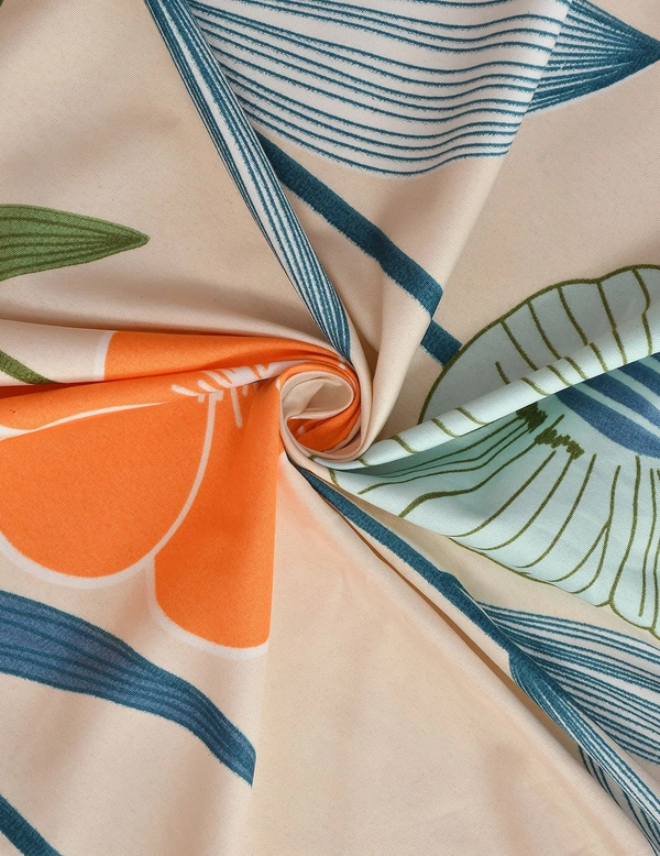 MORADO Premium Glace Cotton Double Bedsheet with 2 King Size Pillow Covers (90x100 Inches) - Offwhite