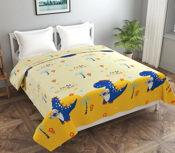 MORADO Glace Cotton Double Bed Quilt Cover / Duvet Cover / Rajai Cover / Blanket Cover with Zipper (90x100 Inches) - Offwhite