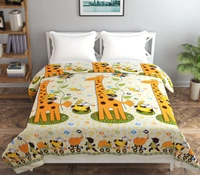 MORADO Glace Cotton Double Bed Quilt Cover / Duvet Cover / Rajai Cover / Blanket Cover with Zipper (90x100 Inches) - Offwhite