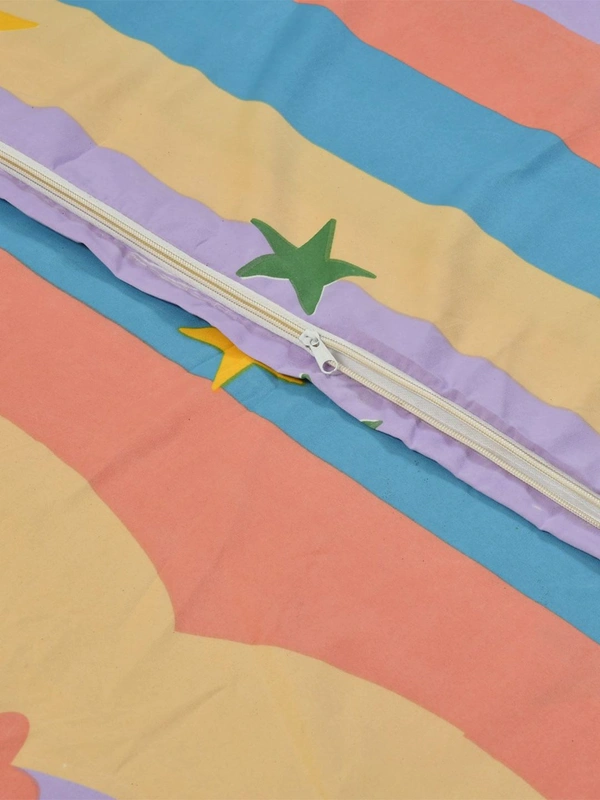 MORADO Glace Cotton Double Bed Quilt Cover / Duvet Cover / Rajai Cover / Blanket Cover with Zipper (90x100 Inches) - Multicolor