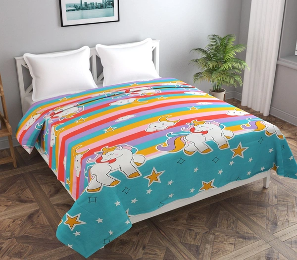 MORADO Glace Cotton Double Bed Quilt Cover / Duvet Cover / Rajai Cover / Blanket Cover with Zipper (90x100 Inches) - Multicolor