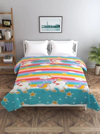 MORADO Glace Cotton Double Bed Quilt Cover / Duvet Cover / Rajai Cover / Blanket Cover with Zipper (90x100 Inches) - Multicolor