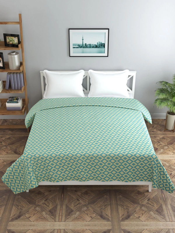MORADO Glace cotton Double Bed Quilt Cover / Duvet Cover / Rajai Cover / Blanket Cover with Zipper (90x100 Inches) - Green