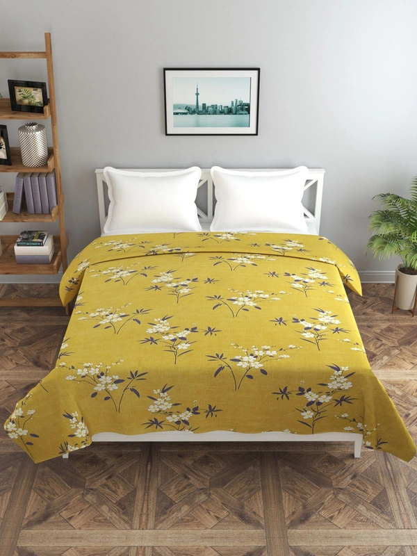 MORADO Glace Cotton Double Bed Quilt Cover / Duvet Cover / Rajai Cover / Blanket Cover with Zipper (90x100 Inches) - Green