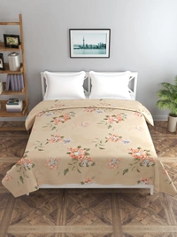 MORADO Glace Cotton Double Bed Quilt Cover / Duvet Cover / Rajai Cover / Blanket Cover with Zipper (90x100 Inches) - Peach