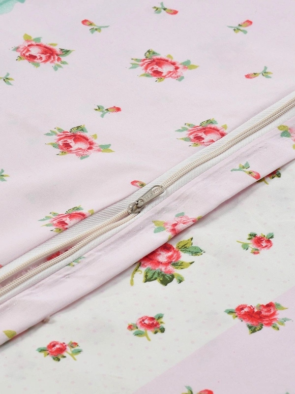 MORADO Glace Cotton Double Bed Quilt Cover / Duvet Cover / Rajai Cover / Blanket Cover with Zipper (90x100 Inches) - Multicolor