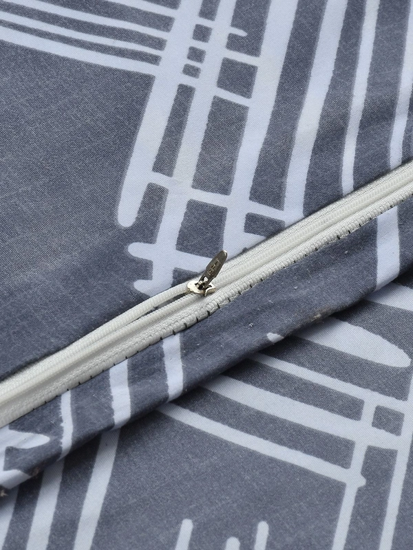 MORADO Glace Cotton Double Bed Quilt Cover / Duvet Cover / Rajai Cover / Blanket Cover With Zipper (90x100 Inches) - 90x100 Inches, Blue