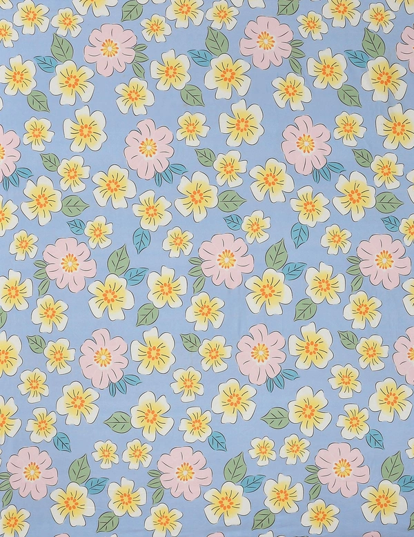 MORADO Glace Cotton Single Bed Size Quilt Cover / Duvet Cover / Rajai Cover / Blanket Cover With Zipper (60x90 Inches) - 60x90 Inches, Blue