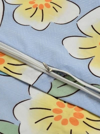 MORADO Glace Cotton Single Bed Size Quilt Cover / Duvet Cover / Rajai Cover / Blanket Cover With Zipper (60x90 Inches) - 60x90 Inches, Blue