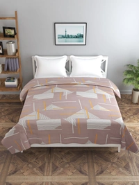 MORADO Glace Cotton Double Bed Quilt Cover / Duvet Cover / Rajai Cover / Blanket Cover With Zipper (90x100 Inches) - 90x100 Inches, Brown