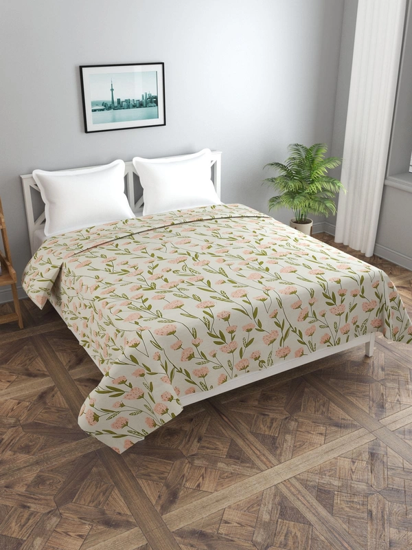 MORADO Glace Cotton Double Bed Quilt Cover / Duvet Cover / Rajai Cover / Blanket Cover With Zipper (90x100 Inches) - 90x100 Inches, Offwhite