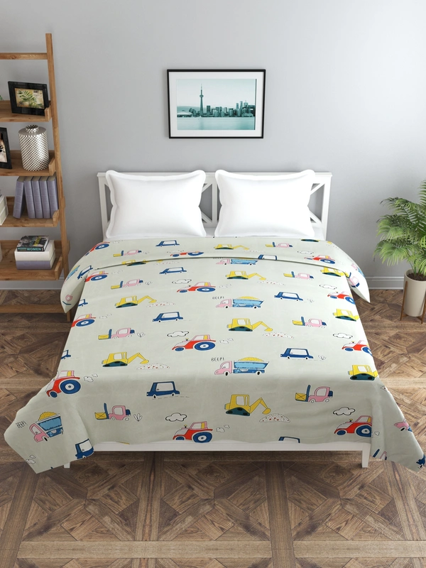 MORADO Glace Cotton Double / Duvet Cover / Rajai Cover / Blanket Cover with Zipper (90x100 Inches, Offwhite) - 90x100 Inches, Offwhite