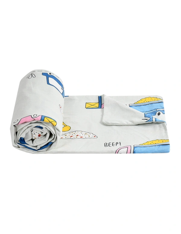 MORADO Glace Cotton Single / Duvet Cover / Rajai Cover / Blanket Cover with Zipper (60x90 Inches, Offwhite) - 60x90 Inches, Offwhite