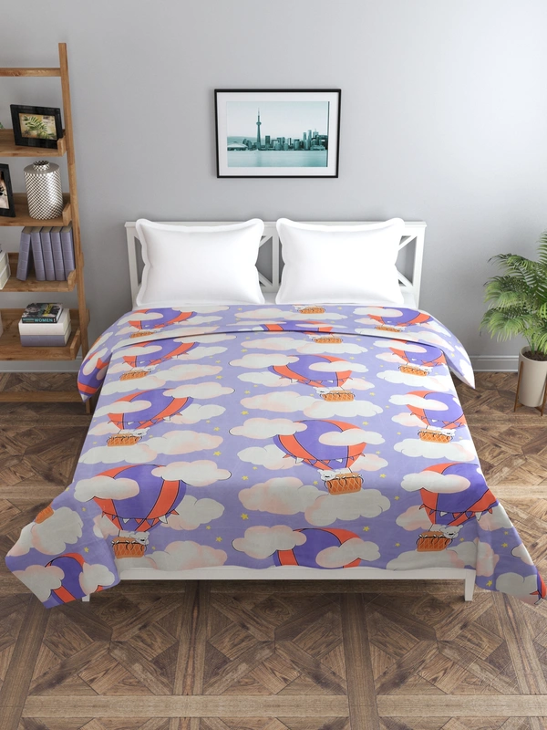 MORADO Glace Cotton Double / Duvet Cover / Rajai Cover / Blanket Cover with Zipper (90x100 Inches, Puple) - 90x100 Inches, Purple