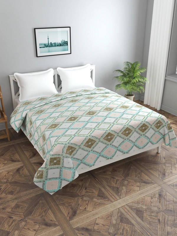 MORADO Glace Cotton Double / Duvet Cover / Rajai Cover / Blanket Cover with Zipper (90x100 Inches, Light Blue) - 90x100 Inches, Blue