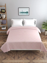 MORADO Glace Cotton Double / Duvet Cover / Rajai Cover / Blanket Cover with Zipper (90x100 Inches, Pink) - 90x100 Inches, Pink