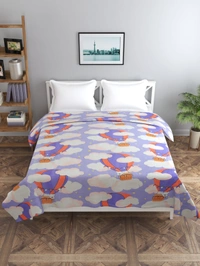 MORADO Glace Cotton Double / Duvet Cover / Rajai Cover / Blanket Cover with Zipper (90x100 Inches, Puple) - 90x100 Inches, Purple