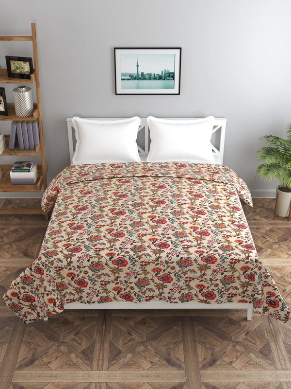 MORADO Glace Cotton Double Duvet Cover/Rajai Cover/Blanket Cover with Zipper (90x100 Inches) - 90x100 Inches, Red