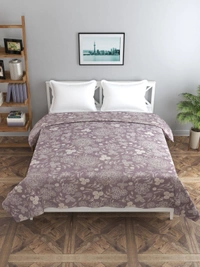 MORADO Glace Cotton Double Duvet Cover/Rajai Cover/Blanket Cover with Zipper (90x100 Inches) - 90x100 Inches, Mauve
