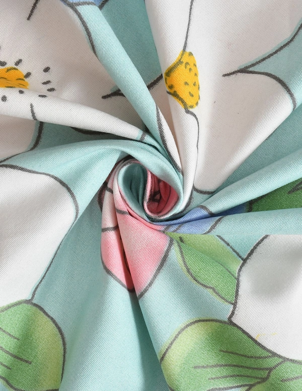 MORADO Glace Cotton Double Duvet Cover/Rajai Cover/Blanket Cover with Zipper (90x100 Inches) - 90x100 Inches, Sky Blue