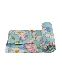 MORADO Glace Cotton Double Duvet Cover/Rajai Cover/Blanket Cover with Zipper (90x100 Inches) - 90x100 Inches, Sky Blue