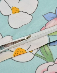 MORADO Glace Cotton Double Duvet Cover/Rajai Cover/Blanket Cover with Zipper (90x100 Inches) - 90x100 Inches, Sky Blue