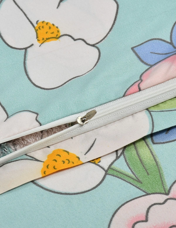 MORADO Glace Cotton Double Duvet Cover/Rajai Cover/Blanket Cover with Zipper (90x100 Inches) - 90x100 Inches, Sky Blue