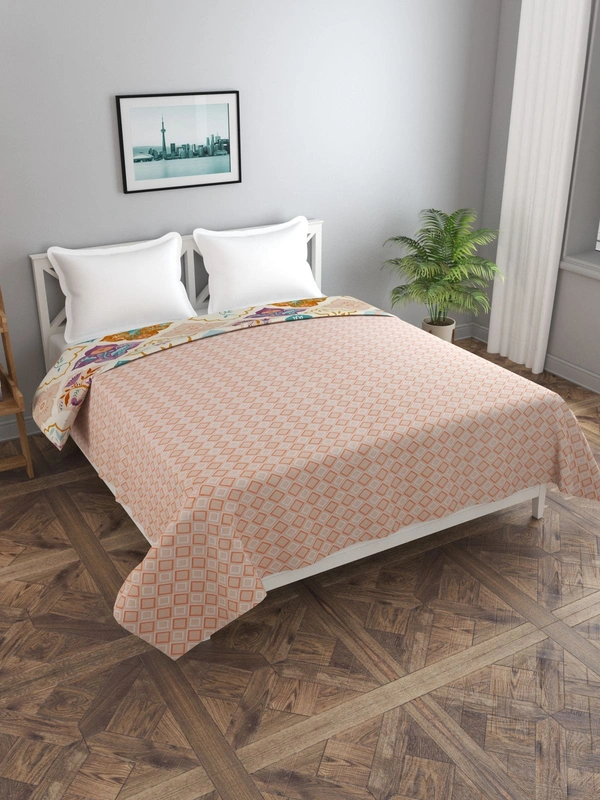 MORADO Glace Cotton Double Duvet Cover/Rajai Cover/Blanket Cover with Zipper (90x100 Inches) - 90x100 Inches