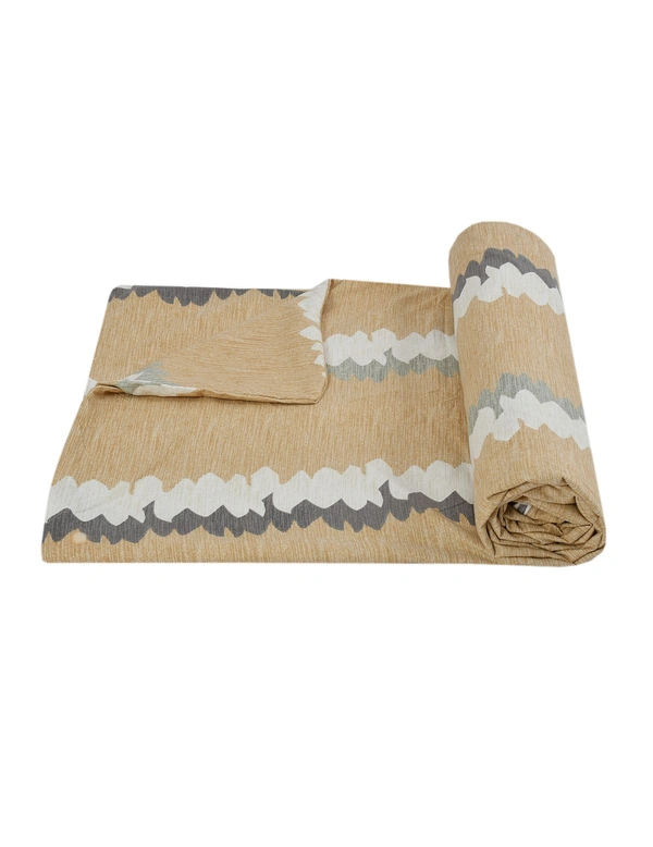 MORADO Glace Cotton Double Duvet Cover/Rajai Cover/Blanket Cover with Zipper (90x100 Inches, Brown Zig Zag) - 90x100 Inches, Brown