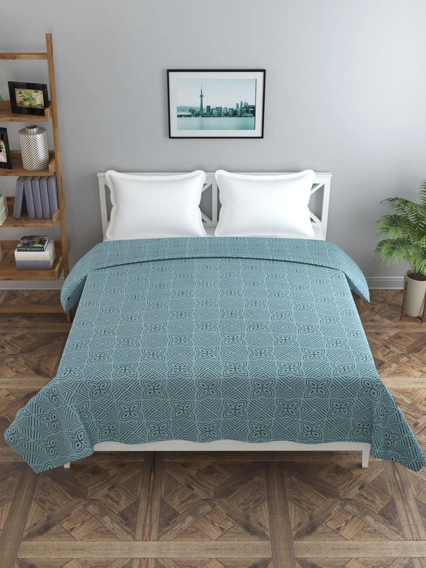 MORADO Glace Cotton Double Duvet Cover/Rajai Cover/Blanket Cover with Zipper (90x100 Inches, Grey) - 90x100 Inches, Grey